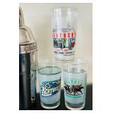 LL - Horse Glasses 5'H - Lot of 9 Derby Style Drinking Glasses LL - Horse Glasses 5'H - Lot of 9 Derby Style Drinking Glasses