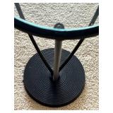 LL - Round Glass Top Side Table - Black Metal Frame LL - Round Glass Top Side Table - Black Metal Frame