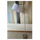 LL - Arc Floor Lamp 64-Inch Tall Chrome With White Drum Shade LL - Arc Floor Lamp 64-Inch Tall Chrome With White Drum Shade