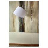 LL - Arc Floor Lamp 64-Inch Tall Chrome With White Drum Shade LL - Arc Floor Lamp 64-Inch Tall Chrome With White Drum Shade