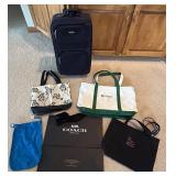 LL - Jaguar Navy Rolling Suitcase & Assorted Bags (Lot of 7) LL - Jaguar Navy Rolling Suitcase & Assorted Bags (Lot of 7)