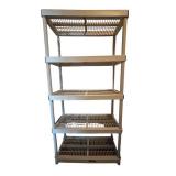 LL - 5-Tier Plastic Shelving Unit 76 x 36 x 18 in Gray LL - 5-Tier Plastic Shelving Unit 76 x 36 x 18 in Gray