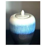 LL - Ceramic Vase with Lid - Blue Gradient Glaze LL - Ceramic Vase with Lid - Blue Gradient Glaze