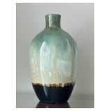 LL - Seafoam Glazed Ceramic Vase - 13 in Tall - Dark Base LL - Seafoam Glazed Ceramic Vase - 13 in Tall - Dark Base