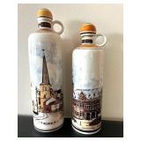 LL - Genck Maastricht Cityscape Ceramic Decanter Pair - LL - Genck Maastricht Cityscape Ceramic Decanter Pair -