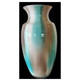 Art Glass Style Vase - Teal Turquoise & Beige Swirl Art Glass Style Vase - Teal Turquoise & Beige Swirl
