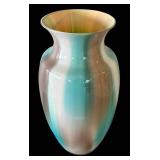 Art Glass Style Vase - Teal Turquoise & Beige Swirl Art Glass Style Vase - Teal Turquoise & Beige Swirl