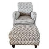 Sam Moore Upholstered Chair & Ottoman - Patterned Grey Loop Fabric Sam Moore Upholstered Chair & Ottoman - Patterned Grey Loop Fabric