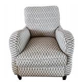 Sam Moore Upholstered Chair & Ottoman - Patterned Grey Loop Fabric Sam Moore Upholstered Chair & Ottoman - Patterned Grey Loop Fabric