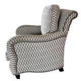 Sam Moore Upholstered Chair & Ottoman - Patterned Grey Loop Fabric Sam Moore Upholstered Chair & Ottoman - Patterned Grey Loop Fabric