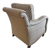 Sam Moore Upholstered Chair & Ottoman - Patterned Grey Loop Fabric Sam Moore Upholstered Chair & Ottoman - Patterned Grey Loop Fabric