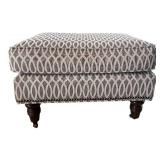 Sam Moore Upholstered Chair & Ottoman - Patterned Grey Loop Fabric Sam Moore Upholstered Chair & Ottoman - Patterned Grey Loop Fabric
