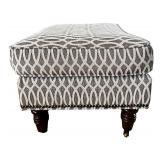 Sam Moore Upholstered Chair & Ottoman - Patterned Grey Loop Fabric Sam Moore Upholstered Chair & Ottoman - Patterned Grey Loop Fabric