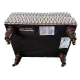 Sam Moore Upholstered Chair & Ottoman - Patterned Grey Loop Fabric Sam Moore Upholstered Chair & Ottoman - Patterned Grey Loop Fabric