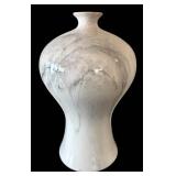 Ceramic Vase - White & Gray Marble Swirl, 13.5 in Tall Ceramic Vase - White & Gray Marble Swirl, 13.5 in Tall