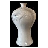 Ceramic Vase - White & Gray Marble Swirl, 13.5 in Tall Ceramic Vase - White & Gray Marble Swirl, 13.5 in Tall