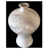 Ceramic Vase - White & Gray Marble Swirl, 13.5 in Tall Ceramic Vase - White & Gray Marble Swirl, 13.5 in Tall