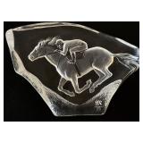 M Sweden Full Lead Crystal Jockey & Horse Sculpture M Sweden Full Lead Crystal Jockey & Horse Sculpture