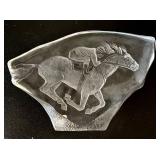 M Sweden Full Lead Crystal Jockey & Horse Sculpture M Sweden Full Lead Crystal Jockey & Horse Sculpture