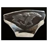 M Sweden Full Lead Crystal Jockey & Horse Sculpture M Sweden Full Lead Crystal Jockey & Horse Sculpture