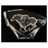 M Sweden Full Lead Crystal Jockey & Horse Sculpture M Sweden Full Lead Crystal Jockey & Horse Sculpture