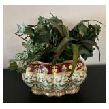 Wood Desk Box Poker Set with Cards & Pen - Marble Ashtray, Planter with Faux Greens & Leather Coasters Wood Desk Box Poker Set with Cards & Pen - Marble Ashtray, Planter with Faux Greens & Leather Coasters