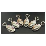 LL - Six Vintage Silver-Tone Dessert Spoons with Ornate Handles LL - Six Vintage Silver-Tone Dessert Spoons with Ornate Handles