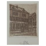 O - Limited Edition Triptych Historic Building Etchings O - Limited Edition Triptych Historic Building Etchings
