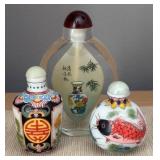 DR - Three Chinese Porcelain and Glass Snuff Bottles DR - Three Chinese Porcelain and Glass Snuff Bottles