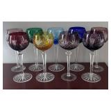 DR - Nine Vintage Bohemian Crystal Goblets DR - Nine Vintage Bohemian Crystal Goblets