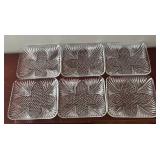 DR - Vintage Federal Glass Square Plates - Set of 6 Pressed Pattern Glassware DR - Vintage Federal Glass Square Plates - Set of 6 Pressed Pattern Glassware