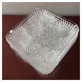 DR - Vintage Federal Glass Square Plates - Set of 6 Pressed Pattern Glassware DR - Vintage Federal Glass Square Plates - Set of 6 Pressed Pattern Glassware