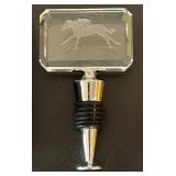 LL - Horse & Hound Crystal Wine Bottle Stopper with Engraved Horse Motif LL - Horse & Hound Crystal Wine Bottle Stopper with Engraved Horse Motif