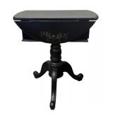 Drop-Leaf Table - Vintage Black with Gold Floral Motifs