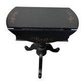 Drop-Leaf Table - Vintage Black with Gold Floral Motifs