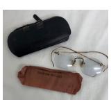 Antique Hexagonal Lenses with Gold Tone Wire Frame