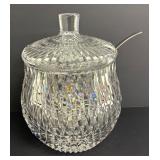 Elegant Crystal Diamond-Cut Punch Bowl with 12 Cups