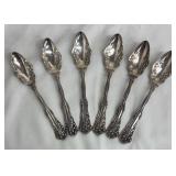 WM Rogers Berwick Pattern Silver Plate Fruit Spoons - 6 Piece Set