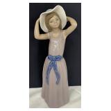 Lladró Porcelain Figurine 'Coy Girl with Hat'