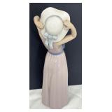 Lladró Porcelain Figurine 'Coy Girl with Hat'
