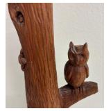 Hand Sculpted Wooden Owl Sculpture on Tree by JDC