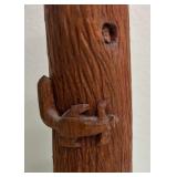 Hand Sculpted Wooden Owl Sculpture on Tree by JDC