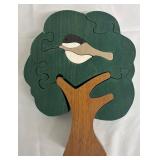 Hand Carved Wooden Puzzle Set - Tree Puzzle & Beaver-on-Log
