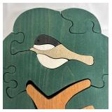 Hand Carved Wooden Puzzle Set - Tree Puzzle & Beaver-on-Log