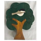 Hand Carved Wooden Puzzle Set - Tree Puzzle & Beaver-on-Log