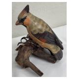 Hand Carved Wooden Bird Figurines - 2-piece Set on Driftwood