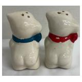 Vintage Salt & Pepper Shaker Set - 4-Piece: Two Red Guitarists & Two White Bears