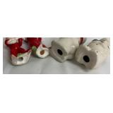 Vintage Salt & Pepper Shaker Set - 4-Piece: Two Red Guitarists & Two White Bears