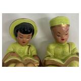 Vintage Salt & Pepper Shakers - 4-Piece Ceramic Asian Figure Sets