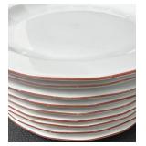 Porsgrund Norway Octavia Red Pattern Dinnerware Set